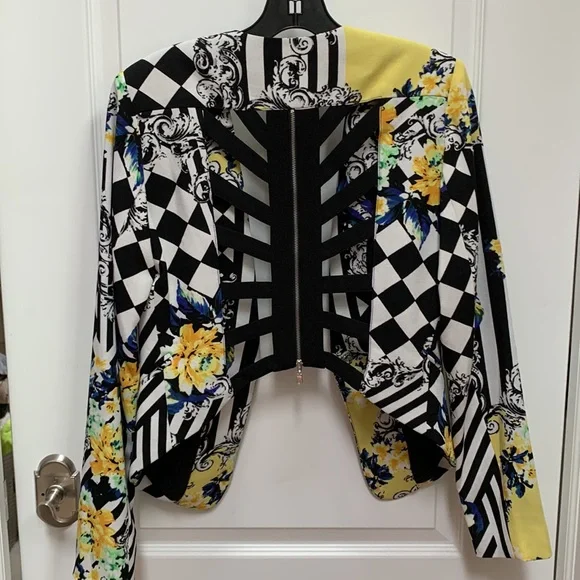 Alberto Makali🖤💛 Caged Cropped Jacket Crop Flower Stripe Courtly Check Baroque